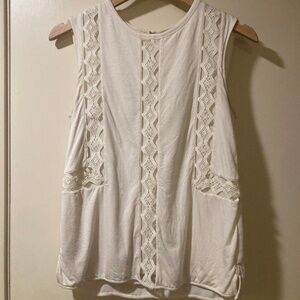 Ann Taylor blouse - sleeveless, white, tank top